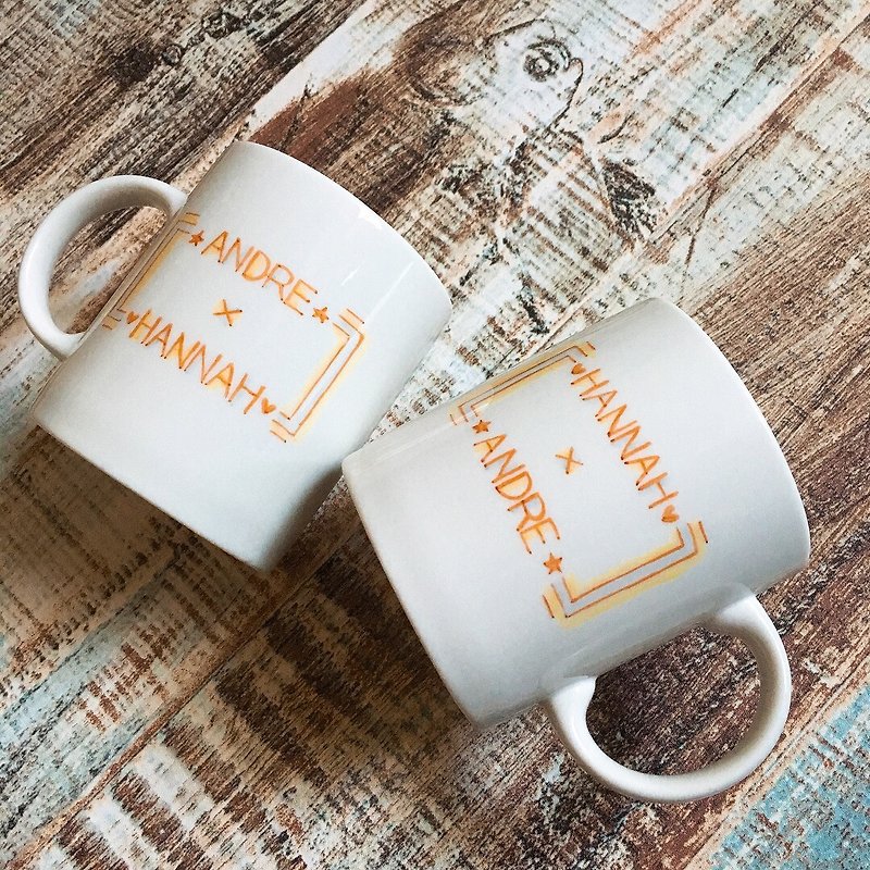 Customized / Couples Commemorative / Love Witnesses mugs 1 into - แก้วมัค/แก้วกาแฟ - เครื่องลายคราม สึชมพู