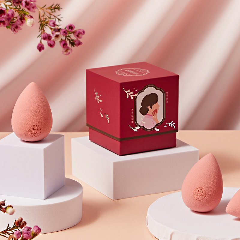 Yushan Rhododendron Beauty Egg Classic Drop Shape Makeup Sponge/Powder Puff (Box) - Makeup Brushes - Other Materials Pink