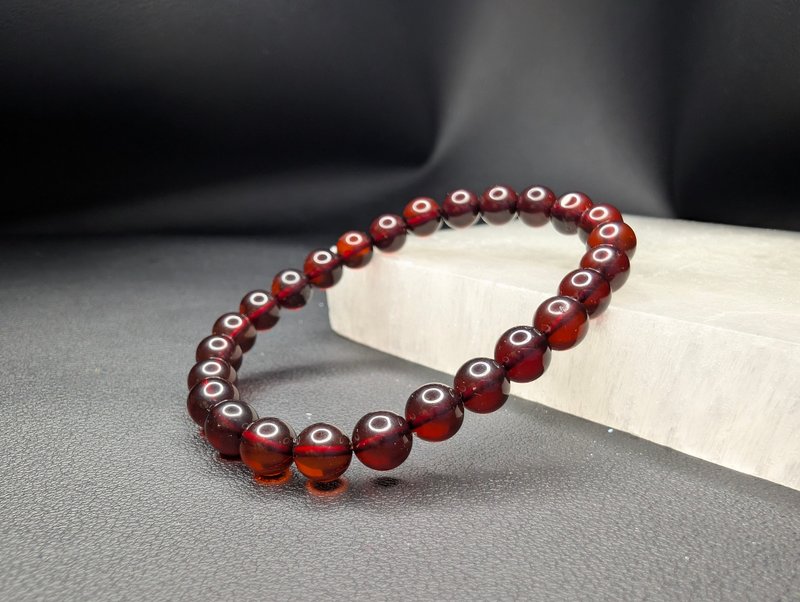 血珀 Blood Amber 7mm 手串 手鍊 天然水晶 - 手鍊/手環 - 水晶 