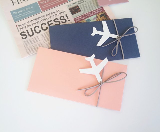 Spot / Air Ticket Shape Card Envelope Greeting Card Set-Handmade ...