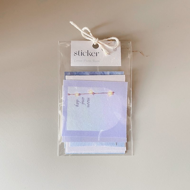 【蘭姆島】雨季 霧面風景貼紙包 - 貼紙 - 紙 藍色