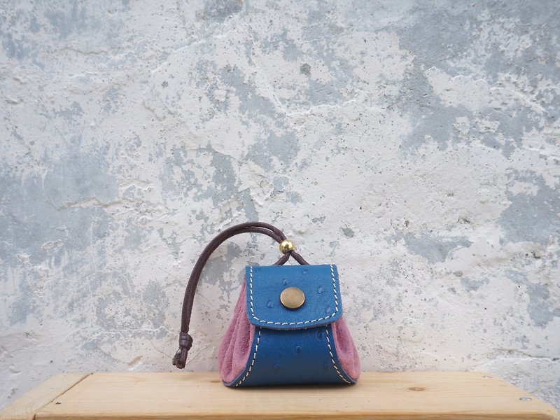 Xiao Long Bao - Leather Coin Purse / Small Bag / Jewelry Bag - Blue + Purple - กระเป๋าใส่เหรียญ - หนังแท้ สีเขียว