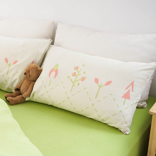 Fantino Home凡第諾家居 (雙人加大)MIT有機棉針織寢具組-小樹米黃/抹茶綠∣四件組