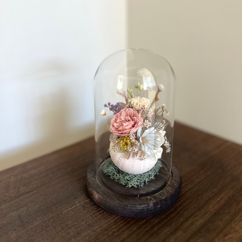 Sea Urchin Lucent Preserved Flower Glass Dome - Valentine's Limited Edition Gift - ช่อดอกไม้แห้ง - พืช/ดอกไม้ 