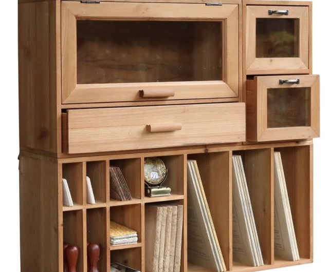 ペン収納ボックスレトロラティス本棚多方向配置ラック分類デスクトップ