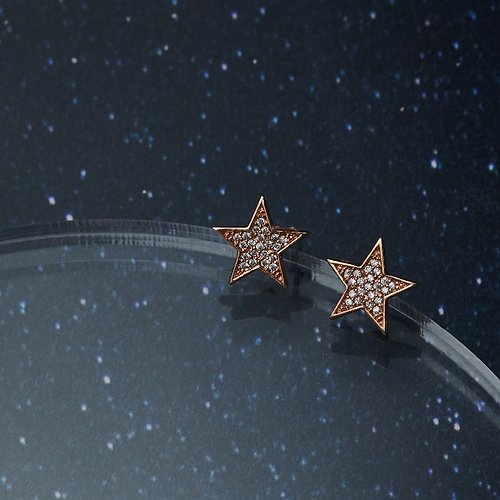 SOIRÉE BY N.Y. 蒔華芮設計師輕珠寶 仙女棒之星鋯石耳環(共2色) 大星星/閃耀/璀璨
