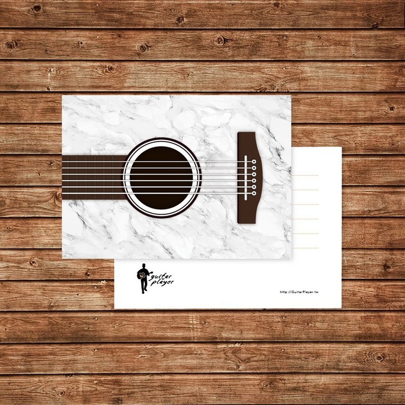 Guitar Player Marbled Guitar Postcard Music Card Gift - การ์ด/โปสการ์ด - กระดาษ สีเงิน