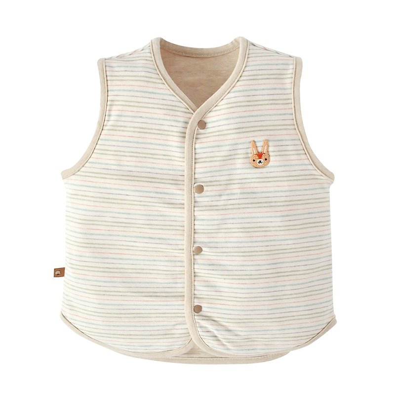 [SISSO Organic Cotton] Bunny Flower Dyed Double Side Moisture Vest - Tops & T-Shirts - Cotton & Hemp White