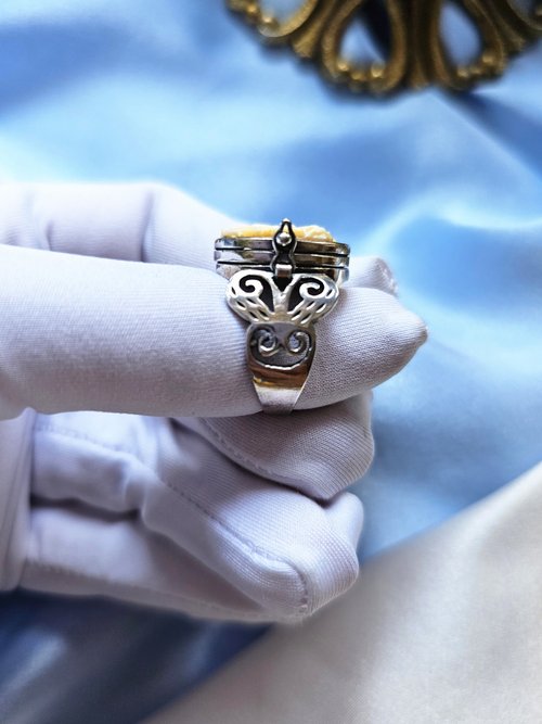 サードニクスシェルカメオ シルバーリング イタリアンアンティーク 希少 1000jewel_cameo-rose-p360