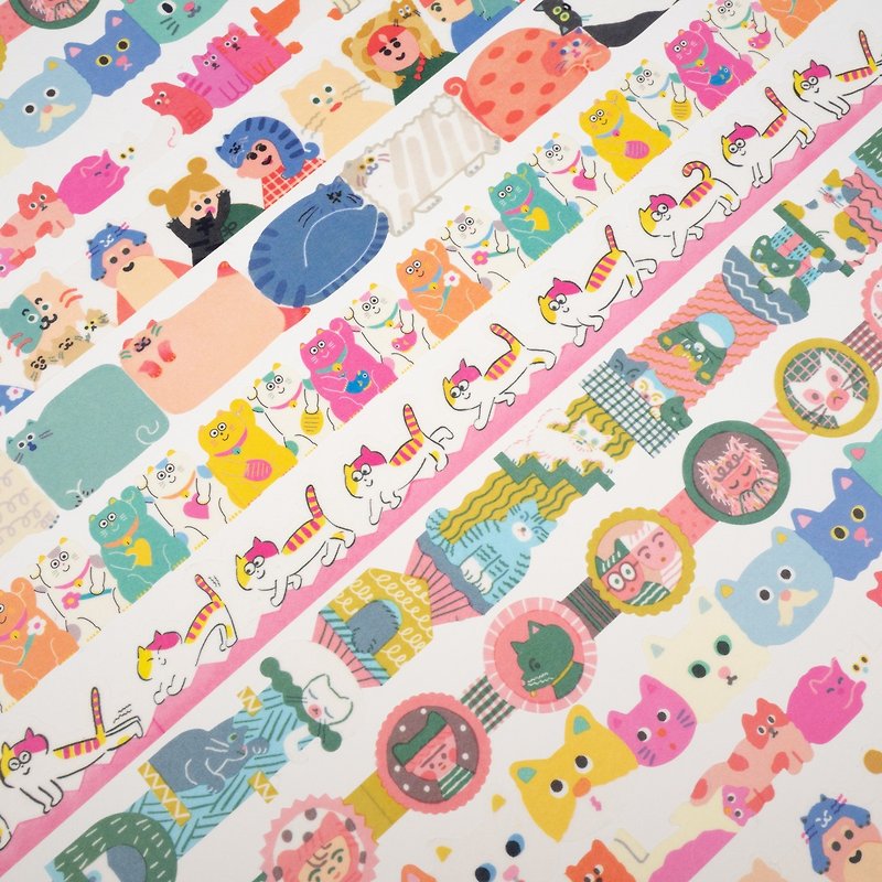 AIUEO Maskingtape Cat 2 - Washi Tape - Paper Multicolor