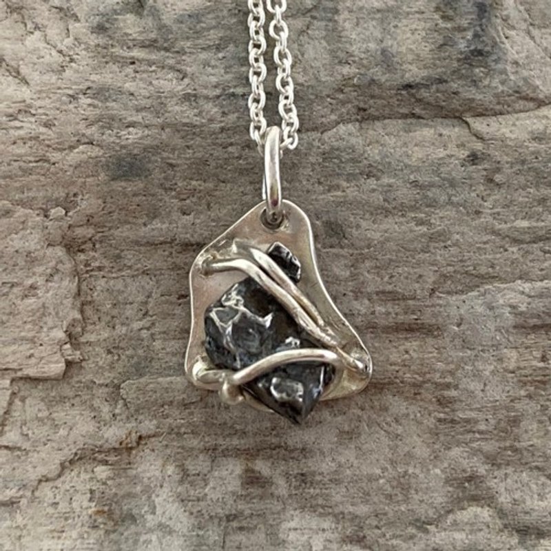 ◇Meteorite Silver Pendant ◇Meteorite Silver Pendant - Necklaces - Gemstone 