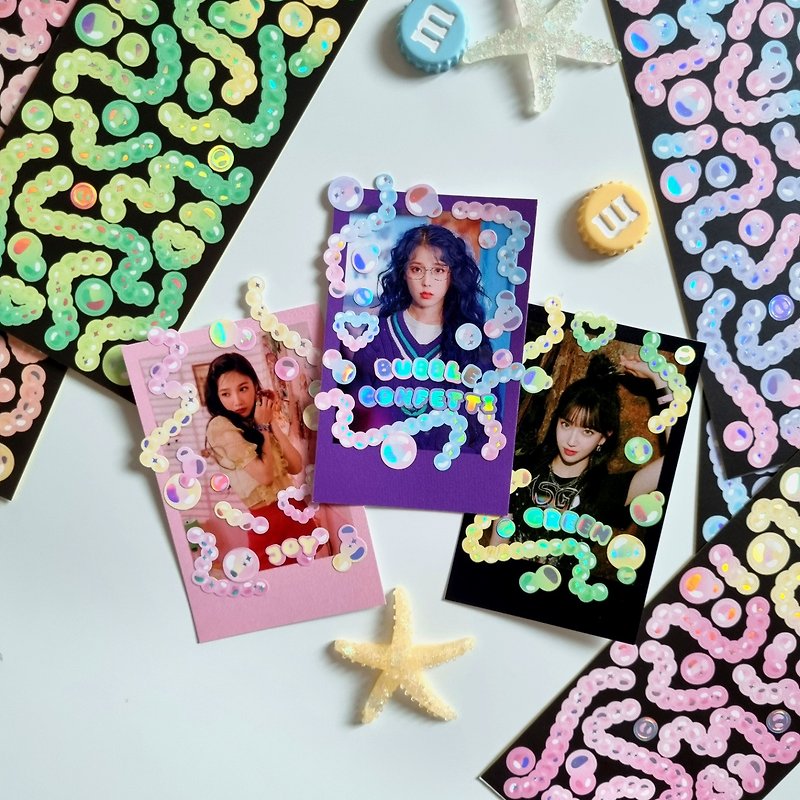Bubble Confetti korea stickers pack - สติกเกอร์ - วัสดุอื่นๆ หลากหลายสี