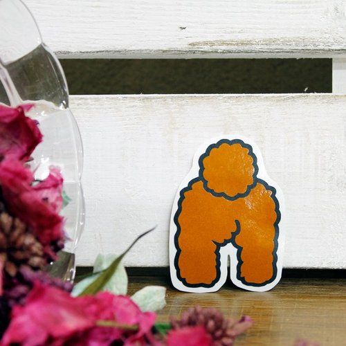 NINKYPUP 反光貼紙 貴賓屁屁 Poodle's Butt 4*5.5 cm