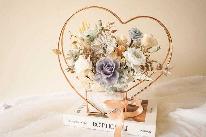 [Plants and Flowers] Immortal Dried Flowers Love Metal Pots Birthday Gifts Valentine’s Day Gifts - กรอบรูป - พืช/ดอกไม้ 