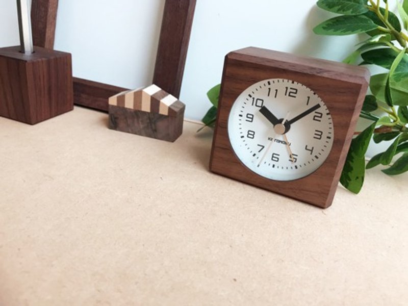 KATOMOKU alarm clock 7  walnut (km-100WA) made in japan - นาฬิกา - ไม้ 