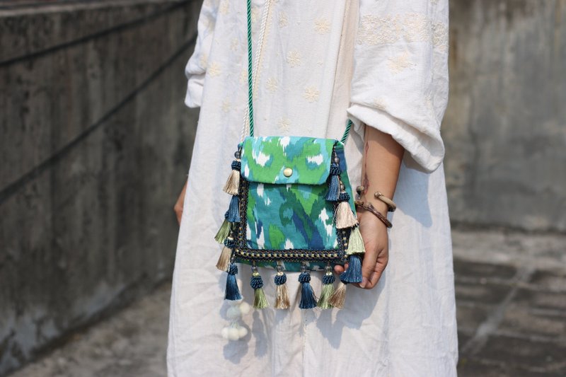 抽象絵画メリー蘇メッセンジャーバッグレトロなオリジナルデザインの手作りの布 - ショルダーバッグ - コットン・麻 