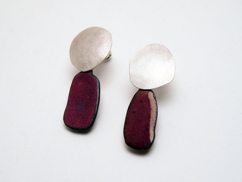 Gem Series  #a242 Emanel earring - Earrings & Clip-ons - Silver Red