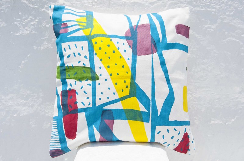 手作りの色のブロックの枕カバーの綿の枕カバー虹の抱擁の枕カバー - 抽象的な幾何学的なパレットモンドリアン - 枕・クッション - コットン・麻 多色