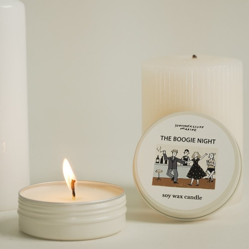 Summerstuff.marine - SOY WAX CANDLES กลิ่น THE BOOGIE NIGHT (60 g) - 香氛蠟燭/燭台 - 蠟 白色