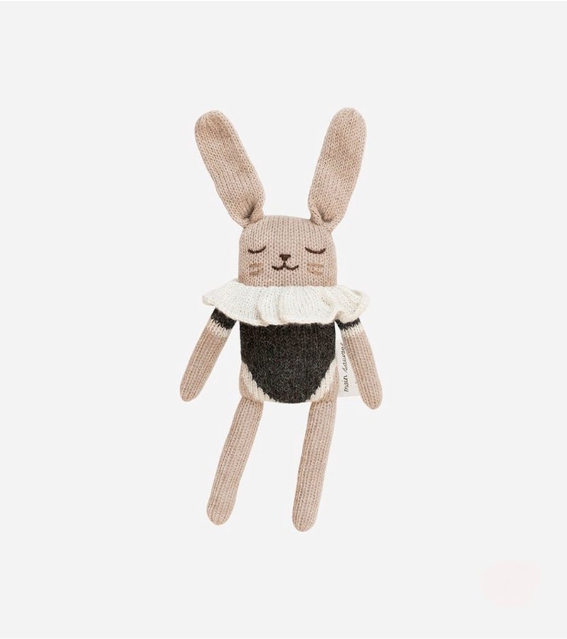 Bunny knit toy / black bodysuit - Kids' Toys - Wool 