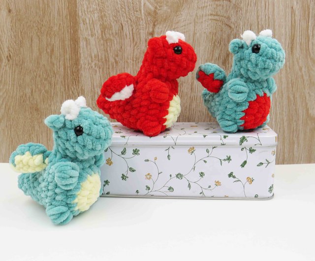 デジタル】かぎ針編みパターンドラゴン、PDFデジタルダウンロード、DIY