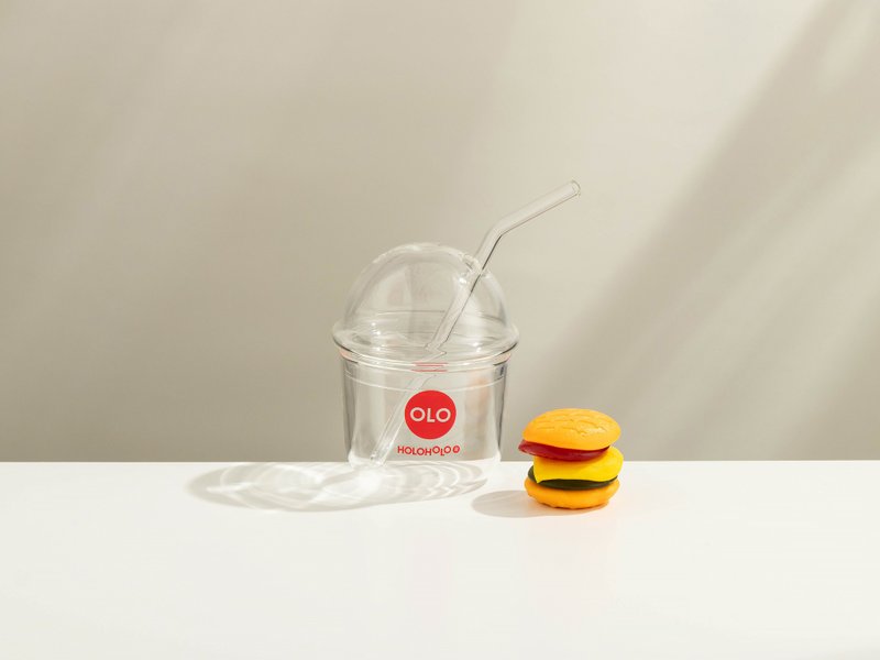 【HOLOHOLO】BOBO Glass Straw Cup (200ml / Expression Style) - แก้ว - แก้ว สีแดง