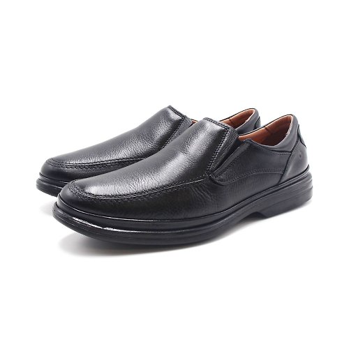 米蘭皮鞋Milano Sollu 巴西專櫃Soft側logo直套雅仕皮鞋 男鞋-黑