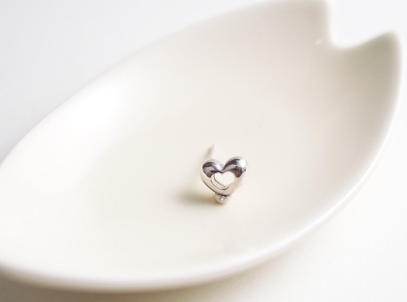 Fairy tale mini stereo small love nail earrings - single 1pc - Earrings & Clip-ons - Sterling Silver Silver