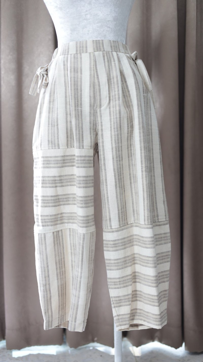Loom & Leaf - Artisanal Barrel Pant - 男長褲/休閒褲 - 棉．麻 灰色