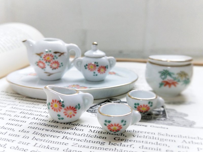 【好日戀物】歐風迷你袖珍陶瓷茶具組 - 茶具/茶杯 - 陶 多色