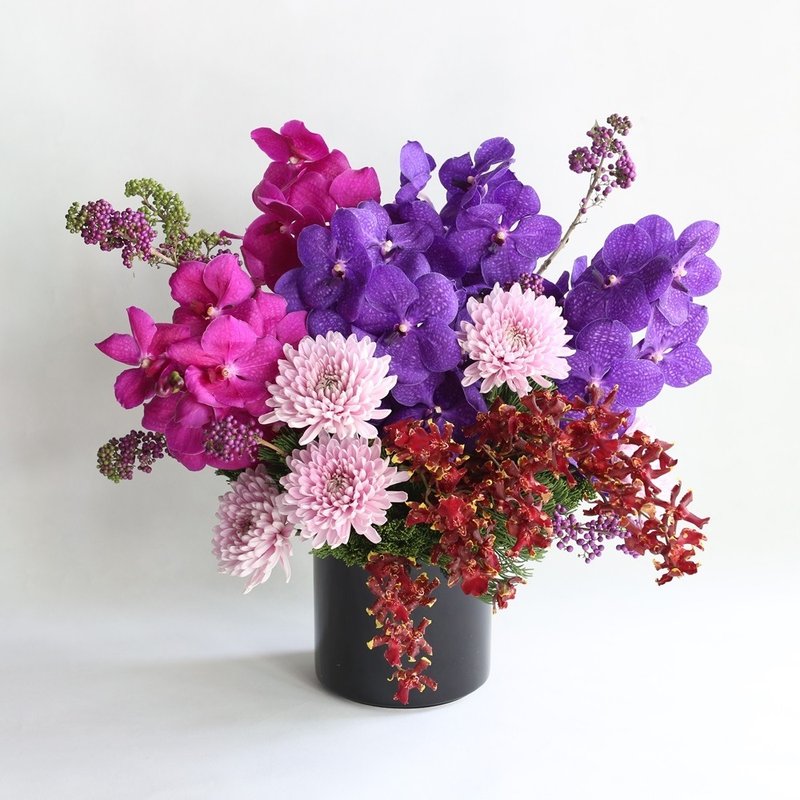 【Purple Yan】Spring Festival Potted Flowers - ช่อดอกไม้แห้ง - พืช/ดอกไม้ สีม่วง