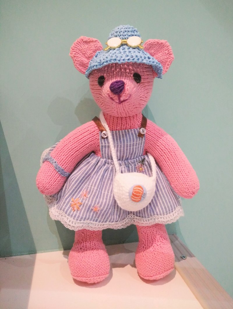 Knitted Teddy Bear handmade make to order - ตุ๊กตา - ขนแกะ สีกากี