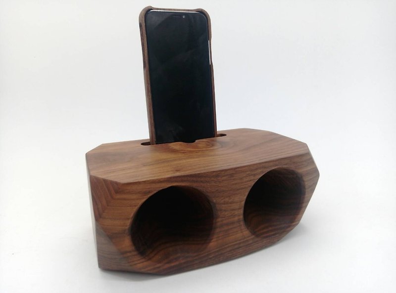 The third generation of new double-hole wood speaker - crystal shape - Speakers - Wood Brown