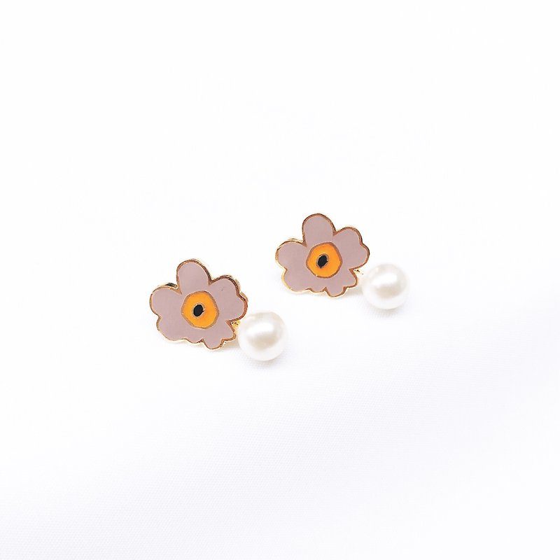 Poppy Pearl Handmade Earrings - Earrings & Clip-ons - Enamel Purple