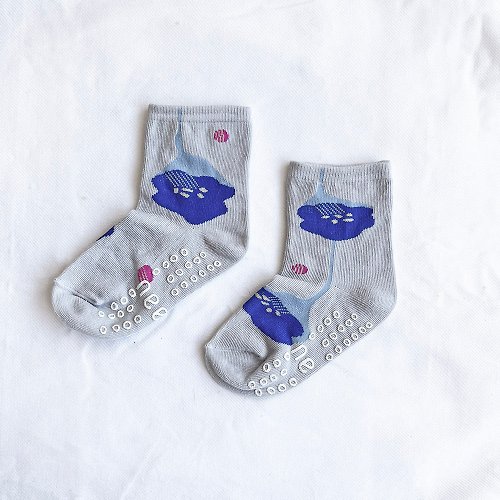 needo socks KIDS 濱紫草 3:4 /灰/ 止滑 童襪