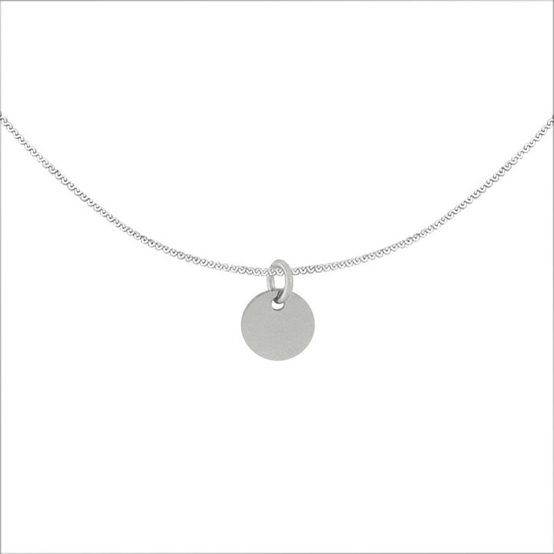 Circle Buckle Small Disc Steel Necklace-Steel - Necklaces - Stainless Steel Transparent