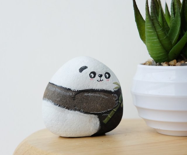 Panda stone painting.