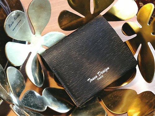 Tosca creations Tosca | FIUME THIN Wallet - 黑色榭紋/ 真皮 長錢包 皮夾 錢包