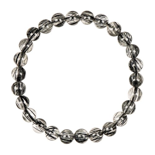 正佳珠寶 Gemsrich Jewelry 【正佳珠寶】黑鈦晶 頂級極淨順絲 6.8-7.3mm 黑鈦晶手珠