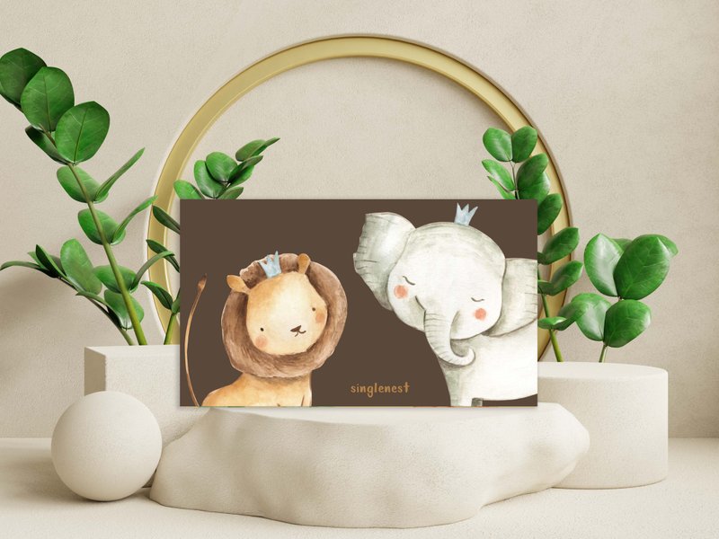 Portable mask antibacterial storage box universal small items box for epidemic prevention items-Lion and Elephant Baby - Storage - Eco-Friendly Materials Brown