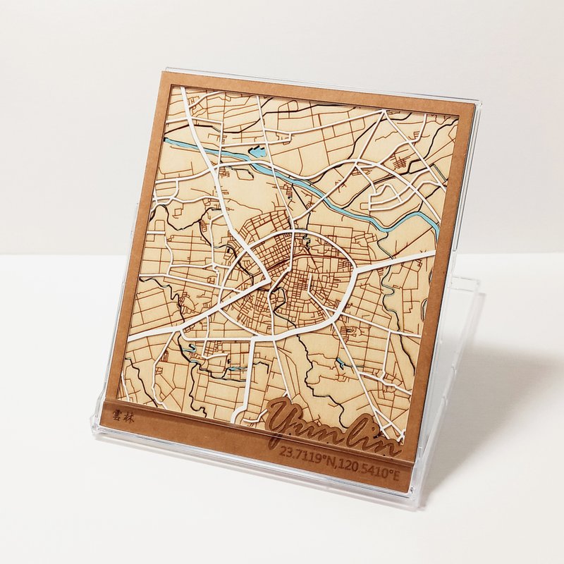 Yifang Map-Yunlin | Taiwan City Map | Customized Map - ของวางตกแต่ง - ไม้ หลากหลายสี