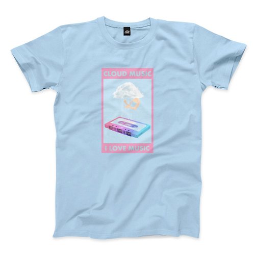ViewFinder 雲端下載音樂 - 水藍 - 中性版T恤
