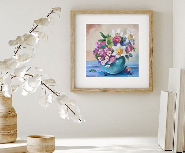 FLOWER 花　油絵アート Amazon.co.jp: 21 ウォール アート 花のガラスとフルーツ ヤン