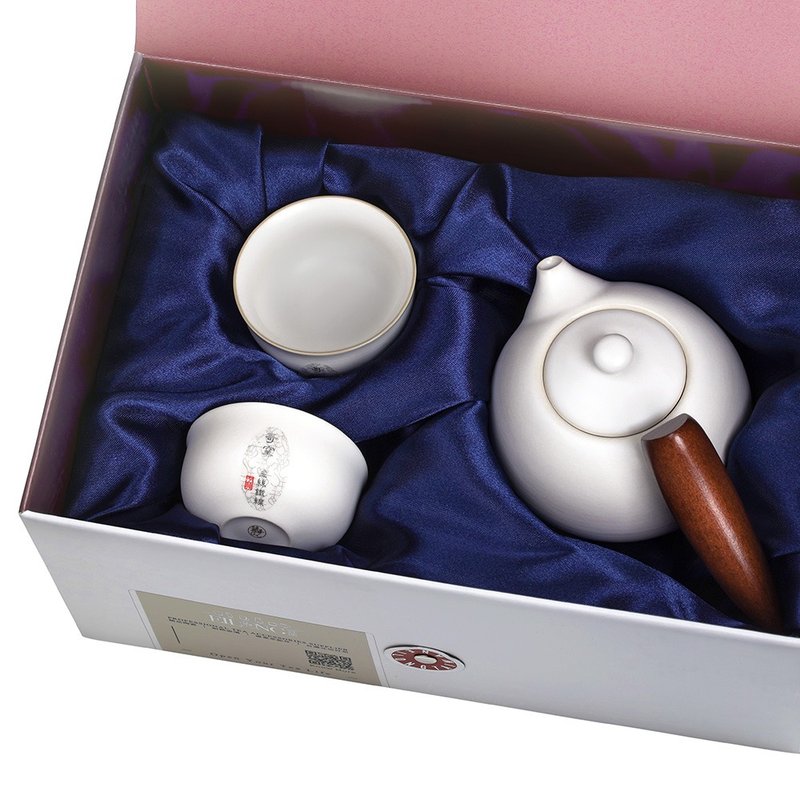 慕秋哥窯 3点セットギフトボックス(急須+湯呑2個) - 急須・ティーカップ - 陶器 