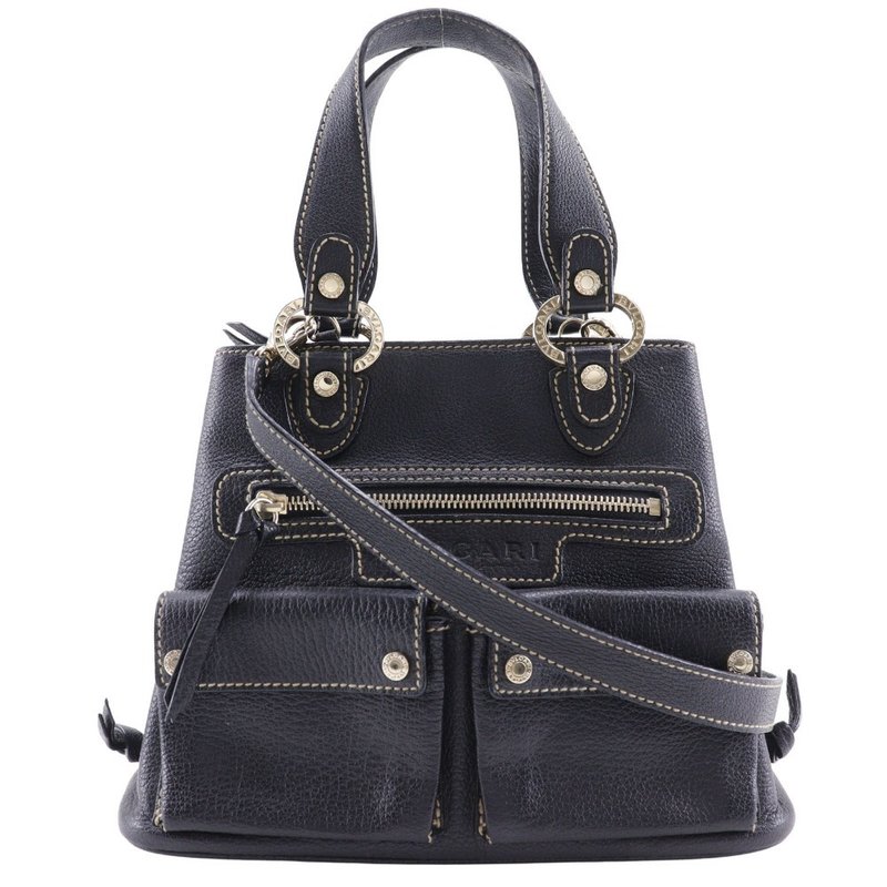 【日本直送】ブルガリ BVLGARI マキシレッタレ ハンドバッグ 2WAYショルダー レザー 黒 レディース【中古】 - 手提包/手提袋 - 真皮 黑色