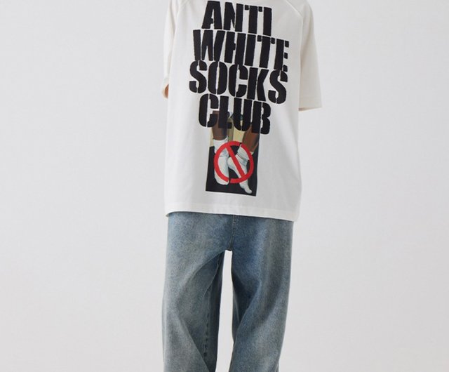 Anti white socks club T Shirt anti white socks club short sleeved T shirt gender neutral wear Shop CONP Citizen of No Place Unisex Hoodies T Shirts Pinkoi