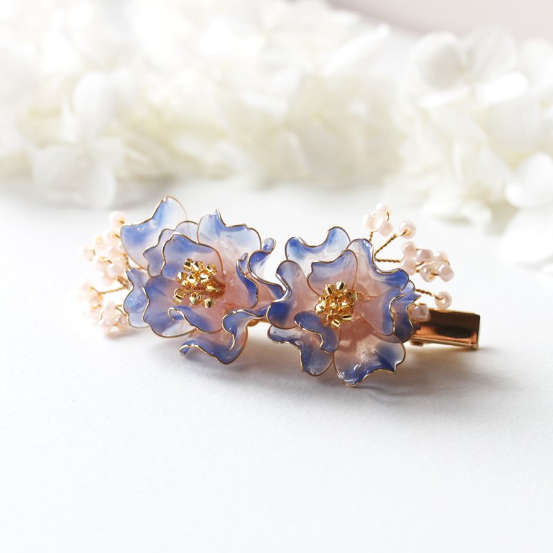 [Peony Cloud Hairpin] Peony Gradient Hairpin Handmade Bronze Resin Hairpin - เครื่องประดับผม - เรซิน หลากหลายสี