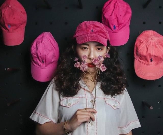 Pink polo baseball store cap