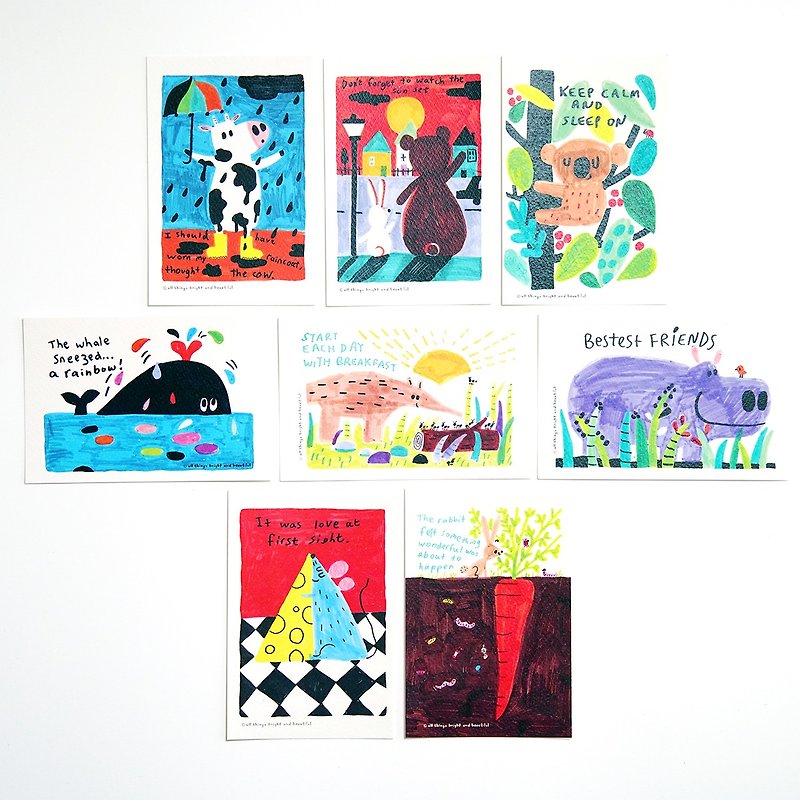 Animal story postcard set - Cards & Postcards - Paper Multicolor