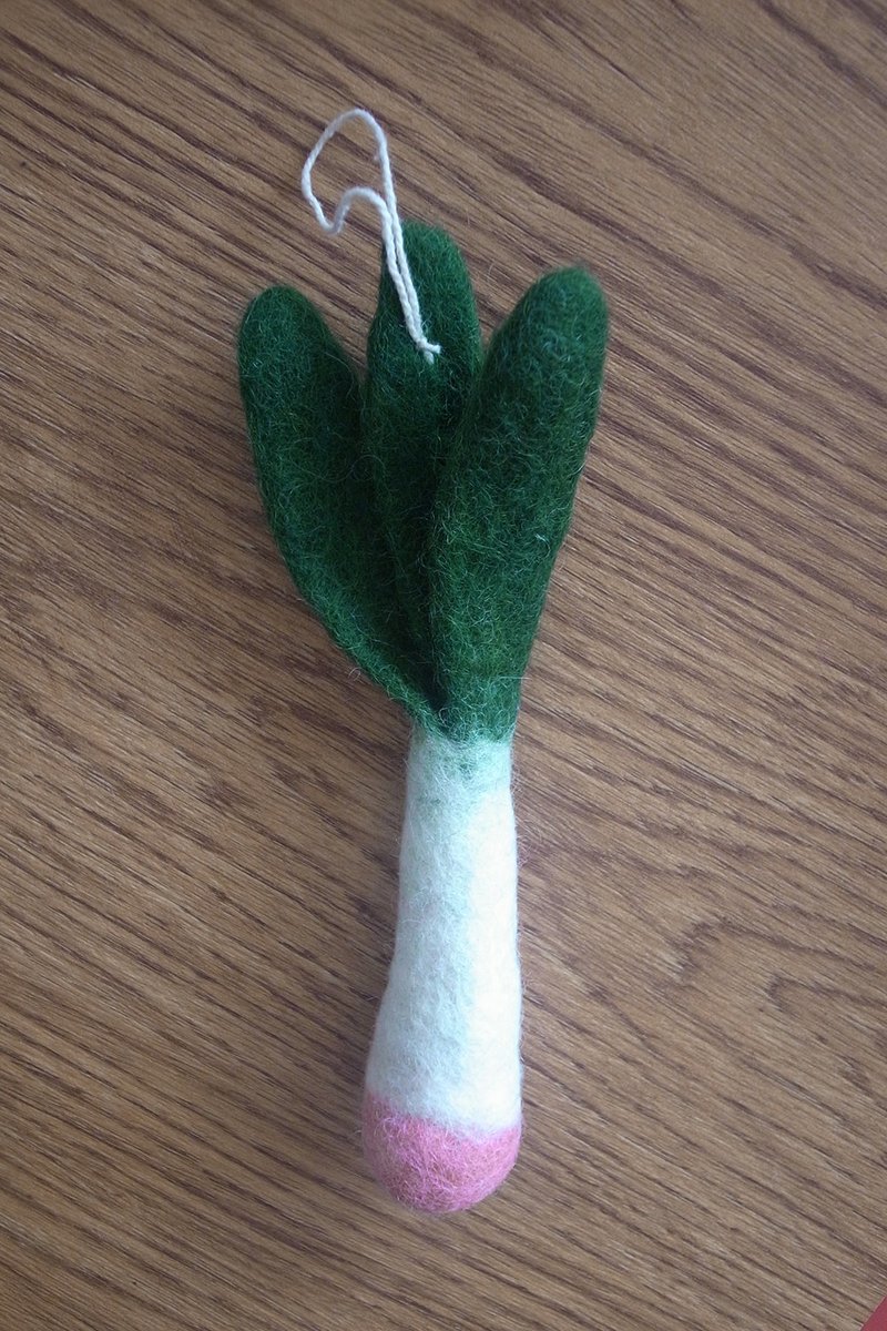 手作りウールフェルトペンダントバッグオーナメント野菜にんにく苗 - チャーム - ウール グリーン